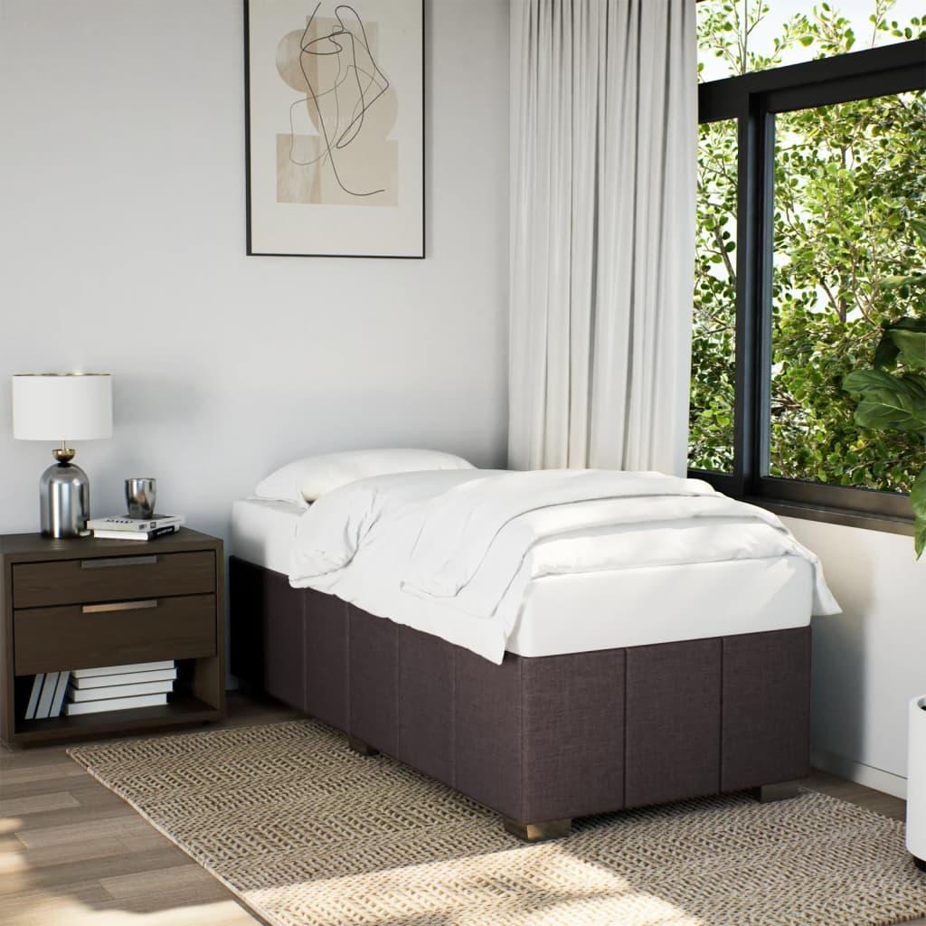 vidaXL Sengeramme uden madras Mørkebrun 100x200 cm Stof
