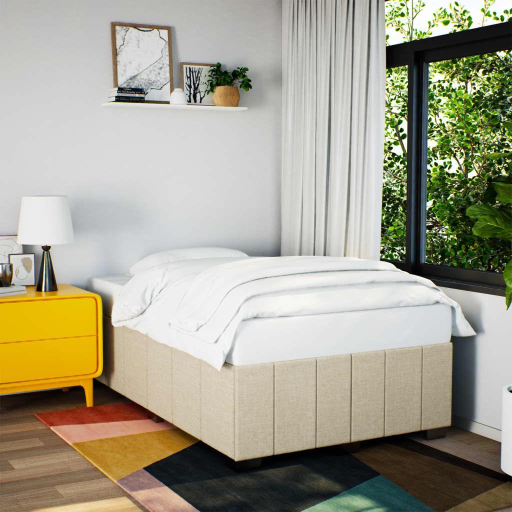 Sengeramme 120x190 cm i stof - cremefarvet