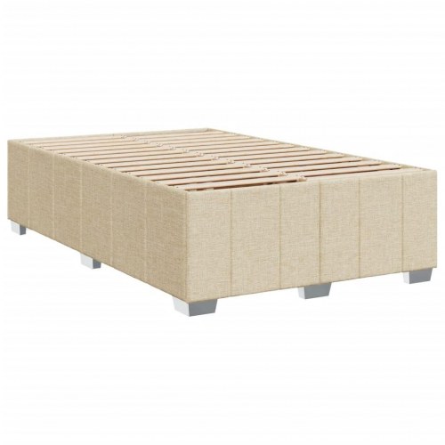 Sengeramme 120 x 190 cm i stof - cremefarvet