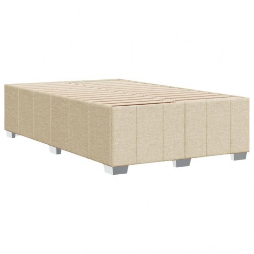 Sengeramme 120 x 190 cm i stof - cremefarvet