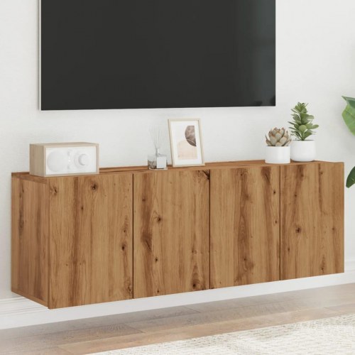 Væghængte tv-borde 2 stk. 60x30x41 cm egetræsfarve