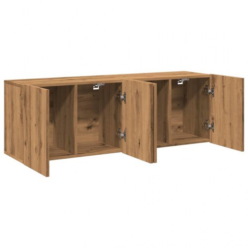 Væghængte tv-borde 2 stk. 60x30x41 cm egetræsfarve