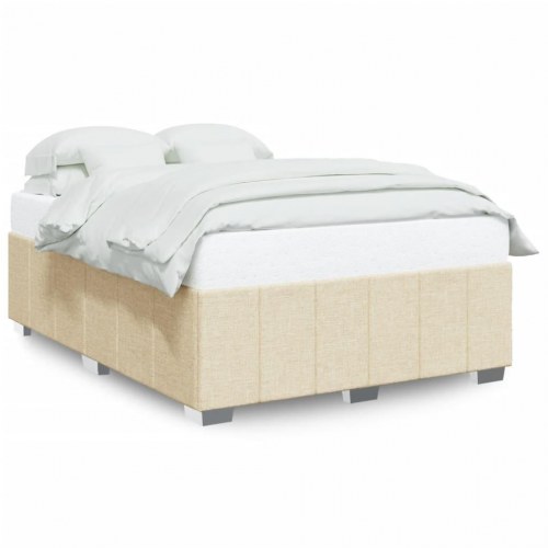 Sengeramme 160x200 cm i stof - cremefarvet