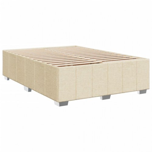 Sengeramme 160x200 cm i stof - cremefarvet