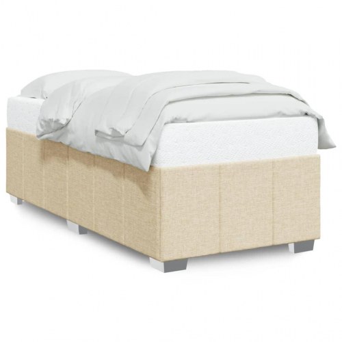 Sengeramme i stof 80 x 200 cm - cremefarvet