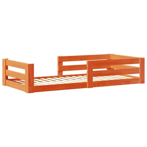 Sengeramme uden madras 90x200 cm i massivt fyrretræ - gyldenbrun