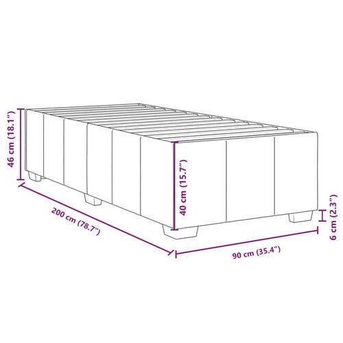 Sengeramme uden madras 90x200 cm stof gråbrun