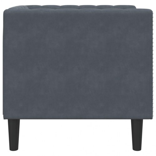 Chesterfield-sofastol i mørkegrå velour