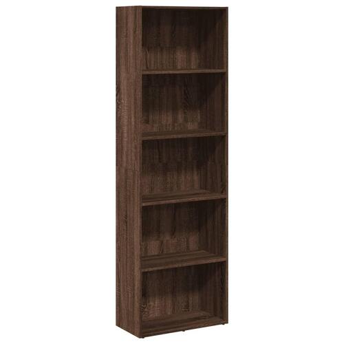 Bogreol 60x30x189 cm konstrueret træ brun egetræsfarve