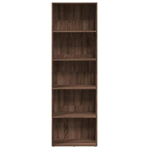 Bogreol 60x30x189 cm konstrueret træ brun egetræsfarve