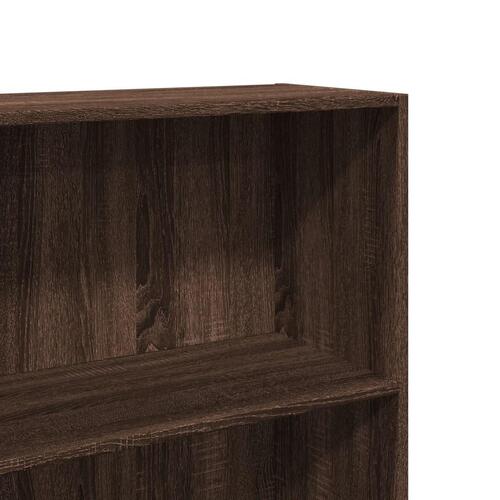 Bogreol 60x30x189 cm konstrueret træ brun egetræsfarve