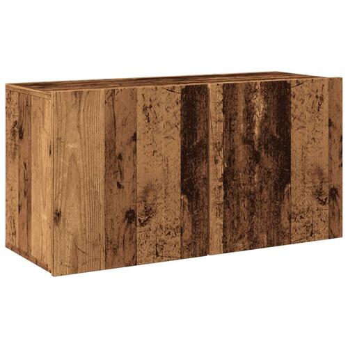 Væghængt tv-bord 80x30x41 cm gammelt træ-look