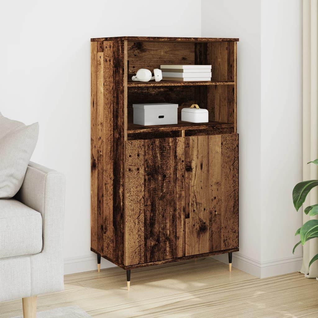 Skab 60Ã36Ã110 cm - konstrueret trÃ¦ i gammelt trÃ¦-look