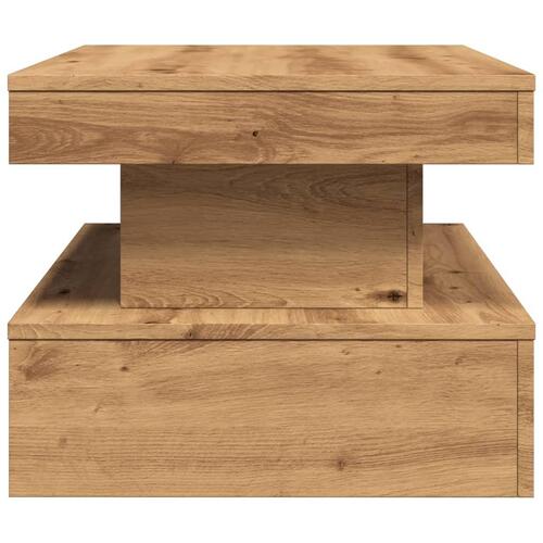 Sofabord med LED-lys 90x50x40 cm kunsteg