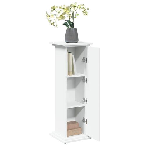 Piedestal med opbevaring 31x30x90 cm konstrueret træ hvid