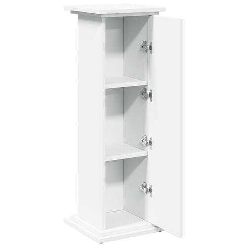 Piedestal med opbevaring 31x30x90 cm konstrueret træ hvid