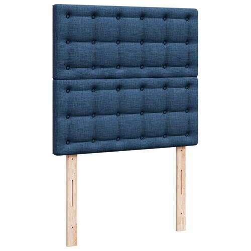 Kontinentalseng med madras 90x200 cm stof blå