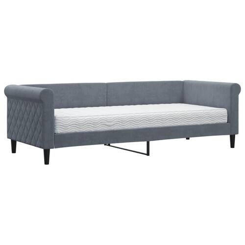Daybed med madras 80x200 cm velour mørkegrå