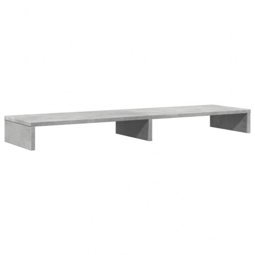 Skærmstander 100×27×10 cm i konstrueret træ - betongrå, til to skærme