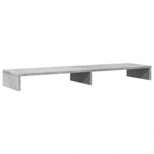 Skærmstander 100×27×10 cm i konstrueret træ - betongrå, til to skærme