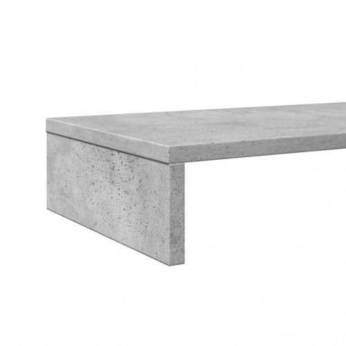 Skærmstander 100×27×10 cm i konstrueret træ - betongrå, til to skærme