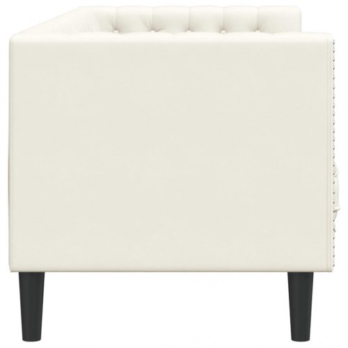3-personers Chesterfield-sofa med bolsterpuder - cremefarvet