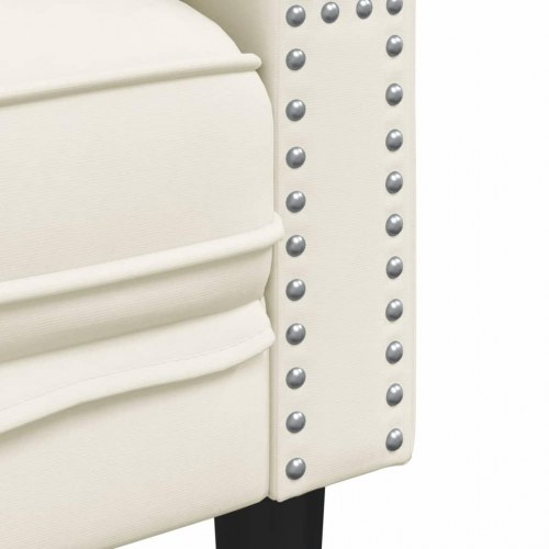 3-personers Chesterfield-sofa med bolsterpuder - cremefarvet