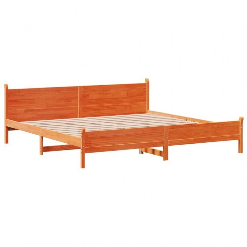 Sengeramme uden madras 200 x 200 cm i massivt fyrretræ - gyldenbrun