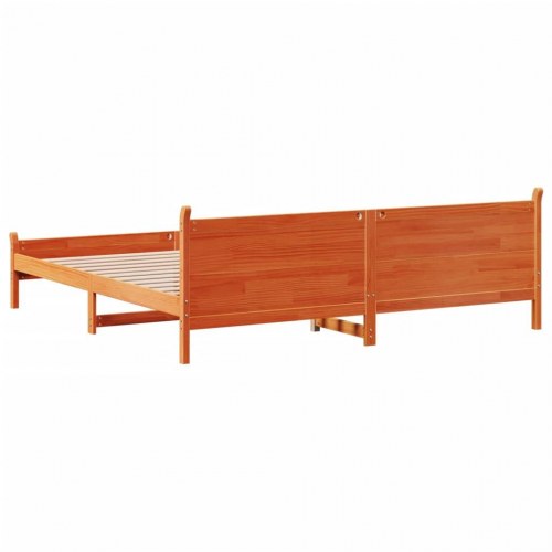 Sengeramme uden madras 200 x 200 cm i massivt fyrretræ - gyldenbrun