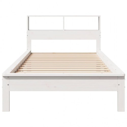 Seng med reolgavl 75 x 190 cm i massivt fyrretræ - hvid