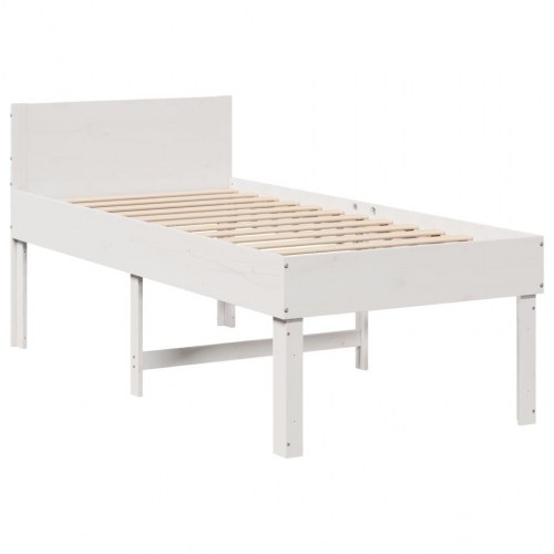 Sengeramme uden madras 80x200 cm massivt fyrretræ hvid