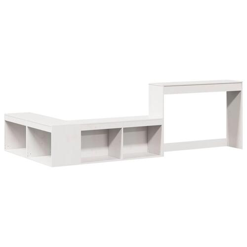 Sengeramme uden madras 75x190 cm massivt fyrretræ hvid