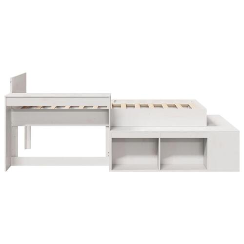 Sengeramme uden madras 75x190 cm massivt fyrretræ hvid