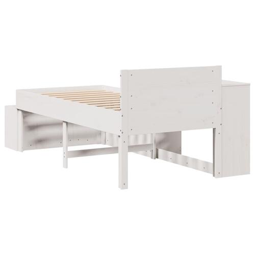Sengeramme uden madras 75x190 cm massivt fyrretræ hvid