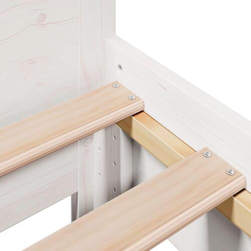 Sengeramme uden madras 75x190 cm massivt fyrretræ hvid
