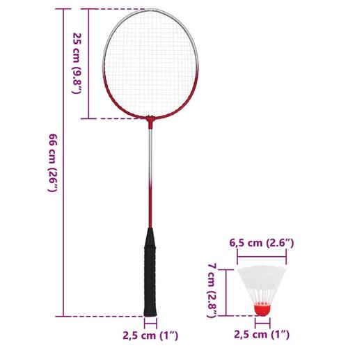 Badmintonsæt 620x151 cm 4 ketsjere og net