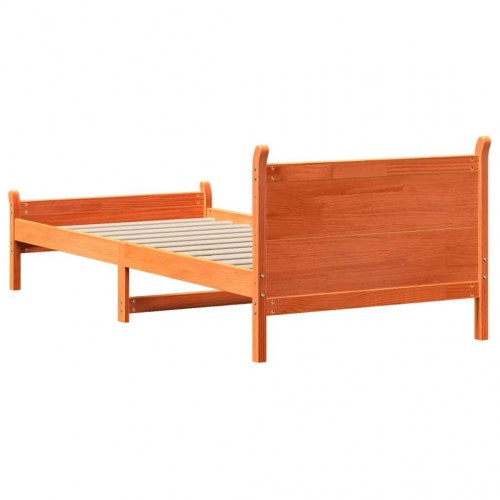 Sengeramme uden madras 90x190 cm massivt fyrretræ gyldenbrun