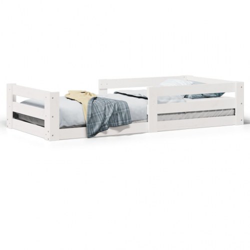 Sengeramme uden madras 90x190 cm massivt fyrretræ hvid