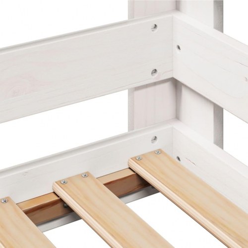 Sengeramme 90x200 cm i massivt fyrretræ - hvid
