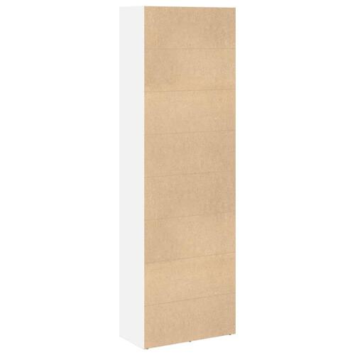 Bogreol 60x30x189 cm konstrueret træ hvid
