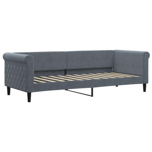 Daybed 80 x 200 cm i velour - mørkegrå