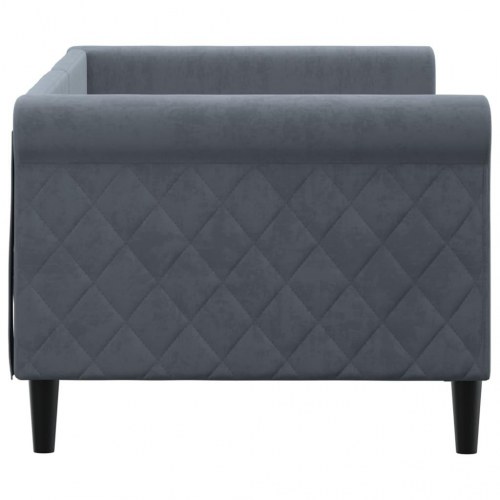 Daybed 80 x 200 cm i velour - mørkegrå