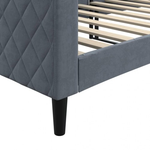 Daybed 80 x 200 cm i velour - mørkegrå