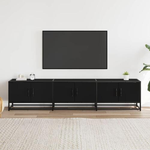 Tv-bord 180x35x41 cm konstrueret træ sort