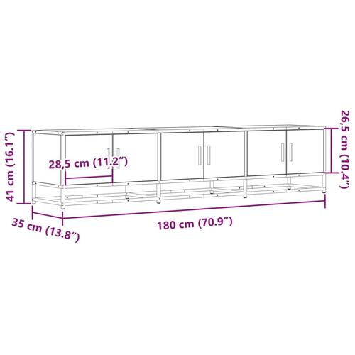 Tv-bord 180x35x41 cm konstrueret træ sort