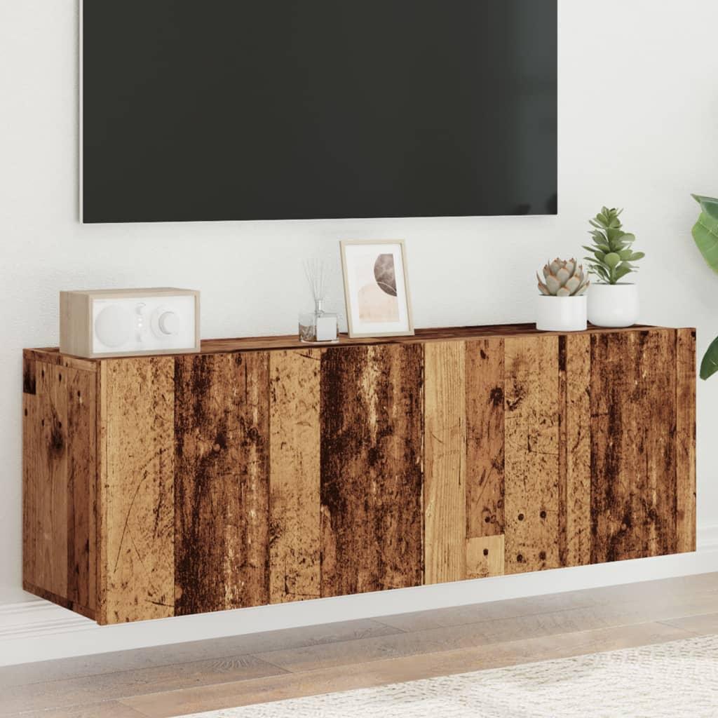 Væghængte Borde Stk 60x30x41 Gammelt Træ Look