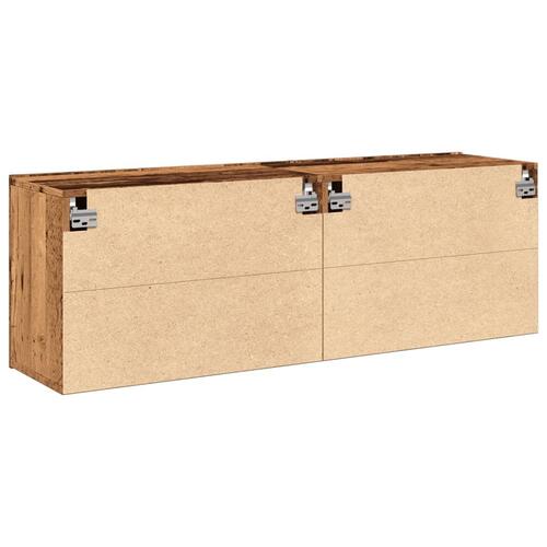 Væghængte tv-borde 2 stk. 60x30x41 cm gammelt træ-look