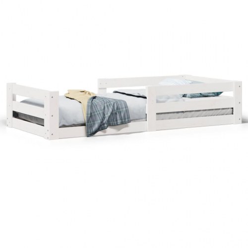 Sengeramme uden madras 80 x 200 cm i massivt fyrretræ - hvid
