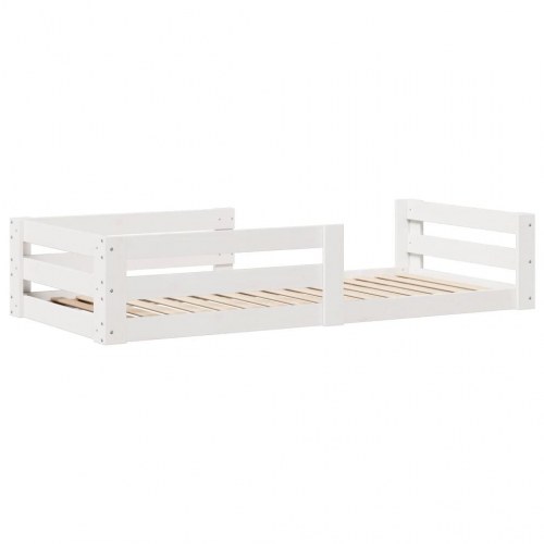 Sengeramme uden madras 80 x 200 cm i massivt fyrretræ - hvid