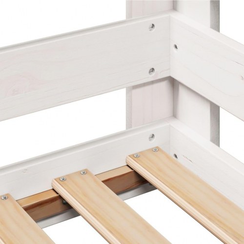 Sengeramme uden madras 80 x 200 cm i massivt fyrretræ - hvid
